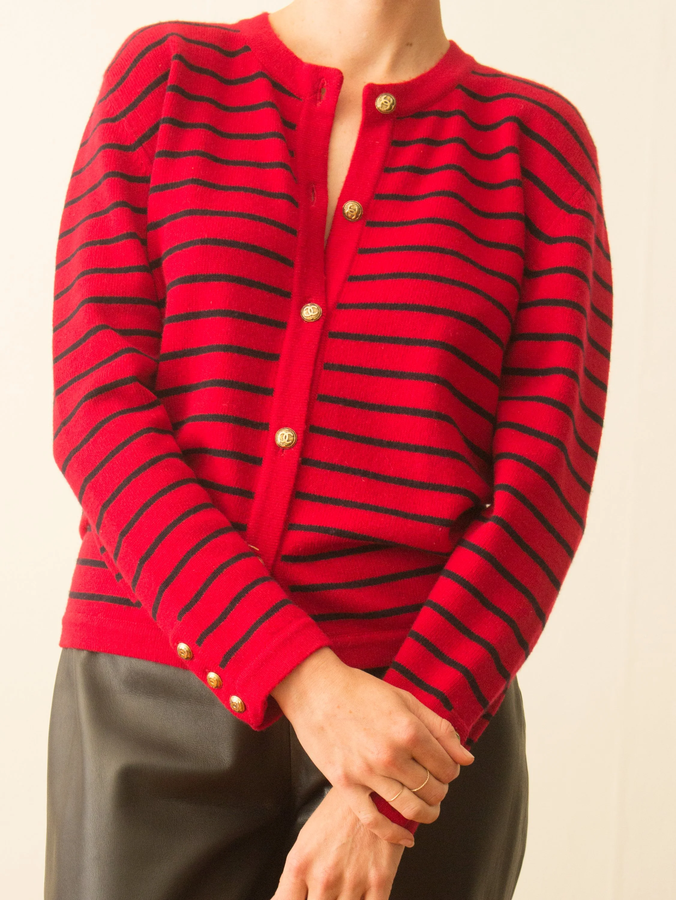 1990s Chanel Striped Cashmere Cardigan — Wayward Collection